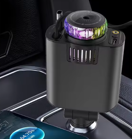 شاحن سيارة 5 في 1 ذكي مع معطر جو RGB