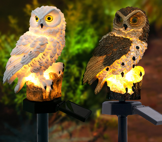 مصباح بومة شمسي LED مقاوم للماء للحدائق