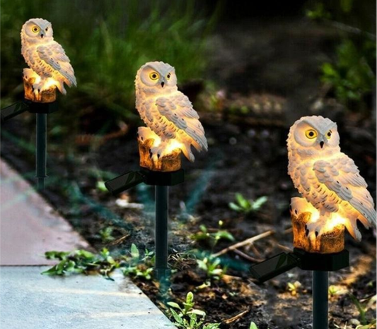 مصباح بومة شمسي LED مقاوم للماء للحدائق