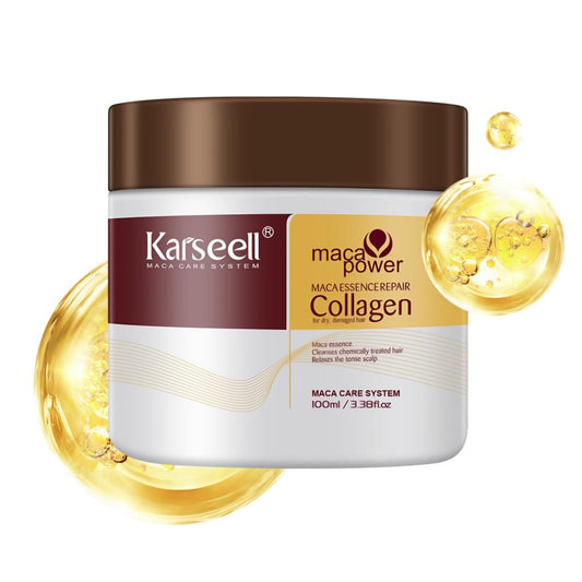 قناع الشعر بالكولاجين لإصلاح الشعر بخلاصة الماكا